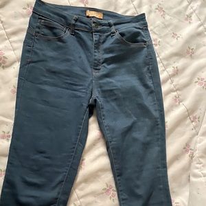 Blue mid rise skinny jeans